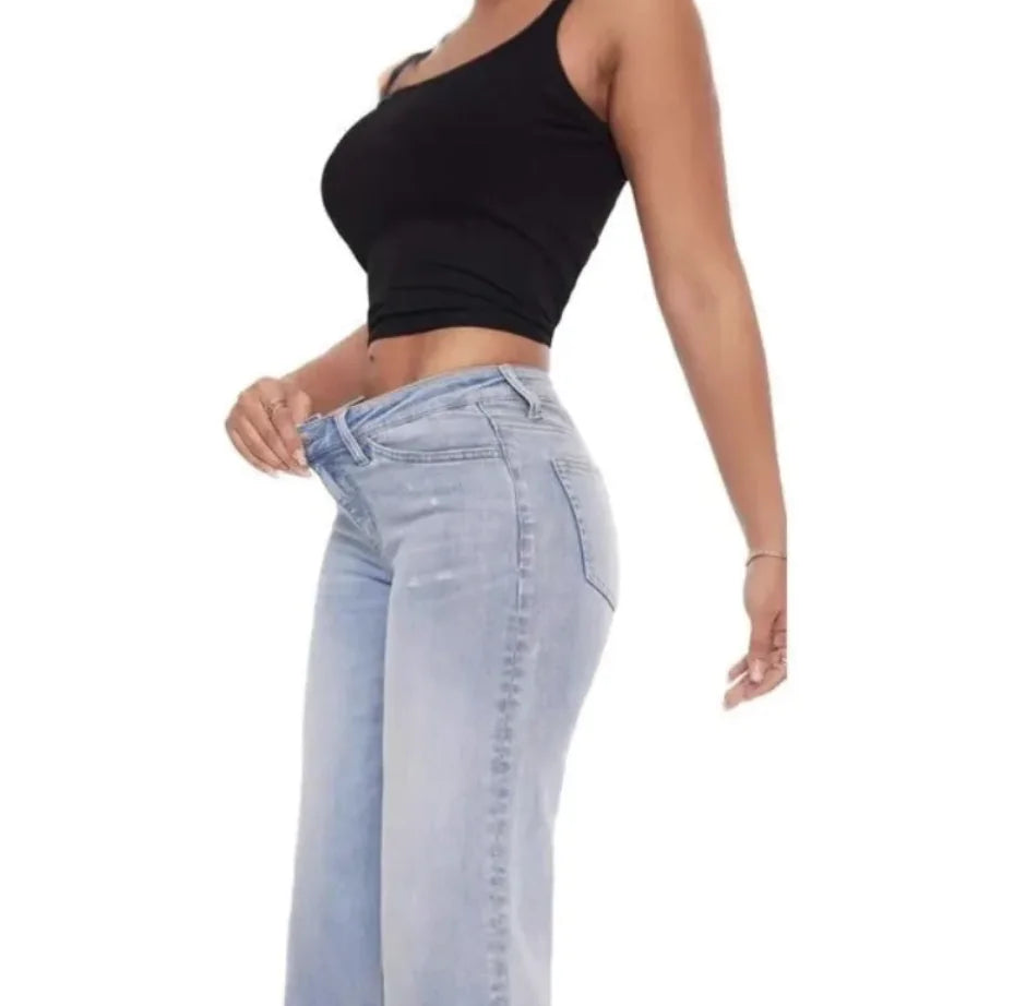 High Waist Loose Straight Jeans
